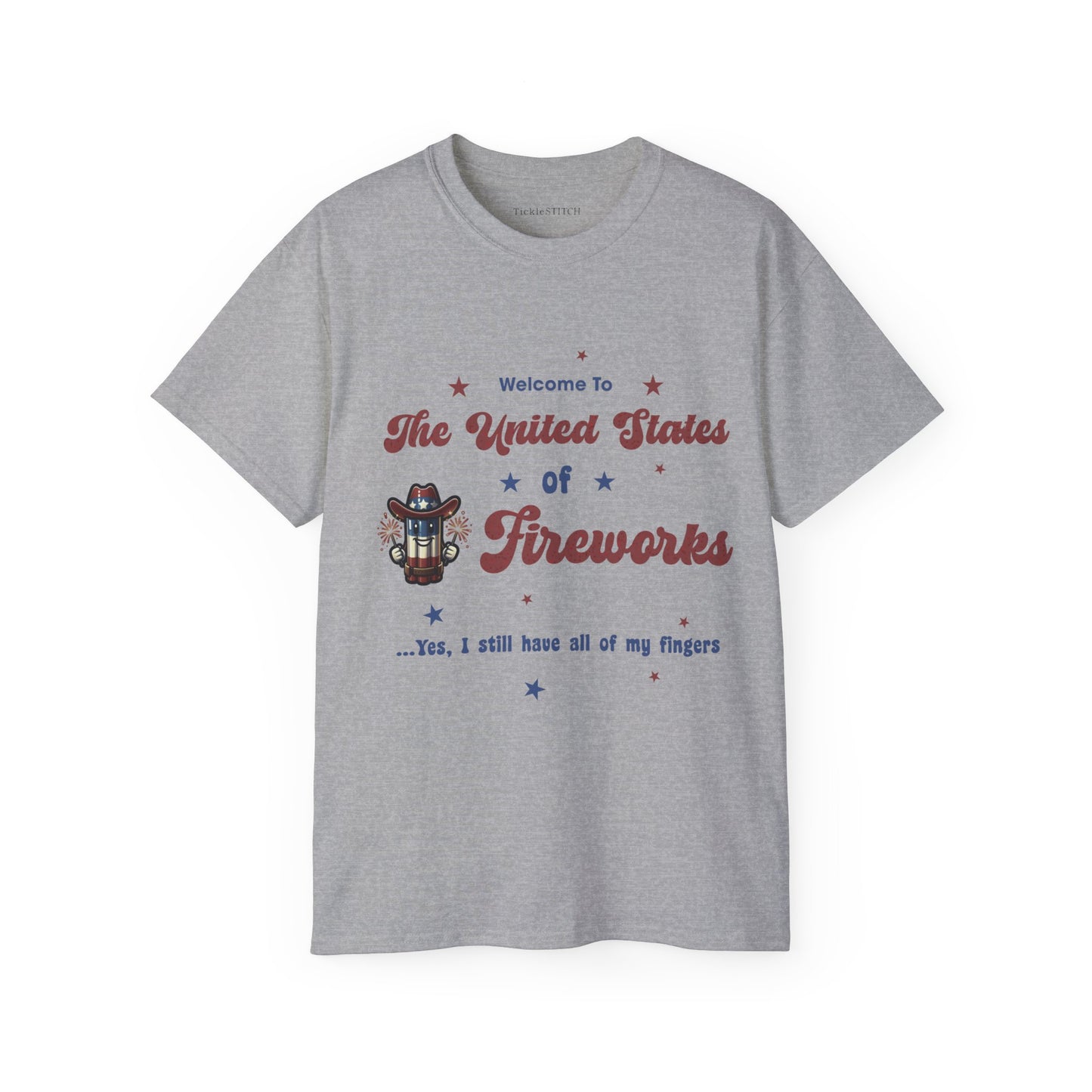 United States of Fireworks Cotton Unisex Funny T-Shirt