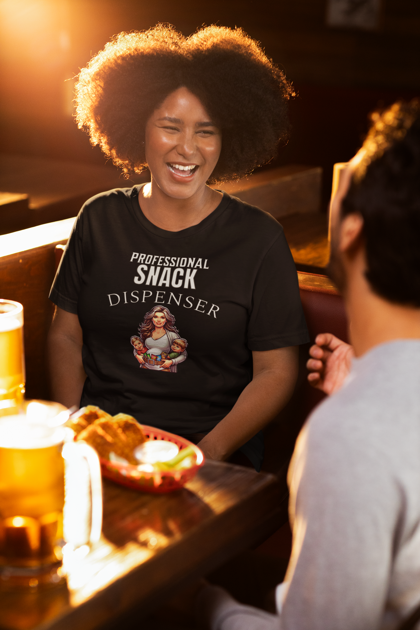 Professional Snack Dispenser Mother Women's Adult Funny Shirt T-Shirt Silly Mom Joke Lighter Skin