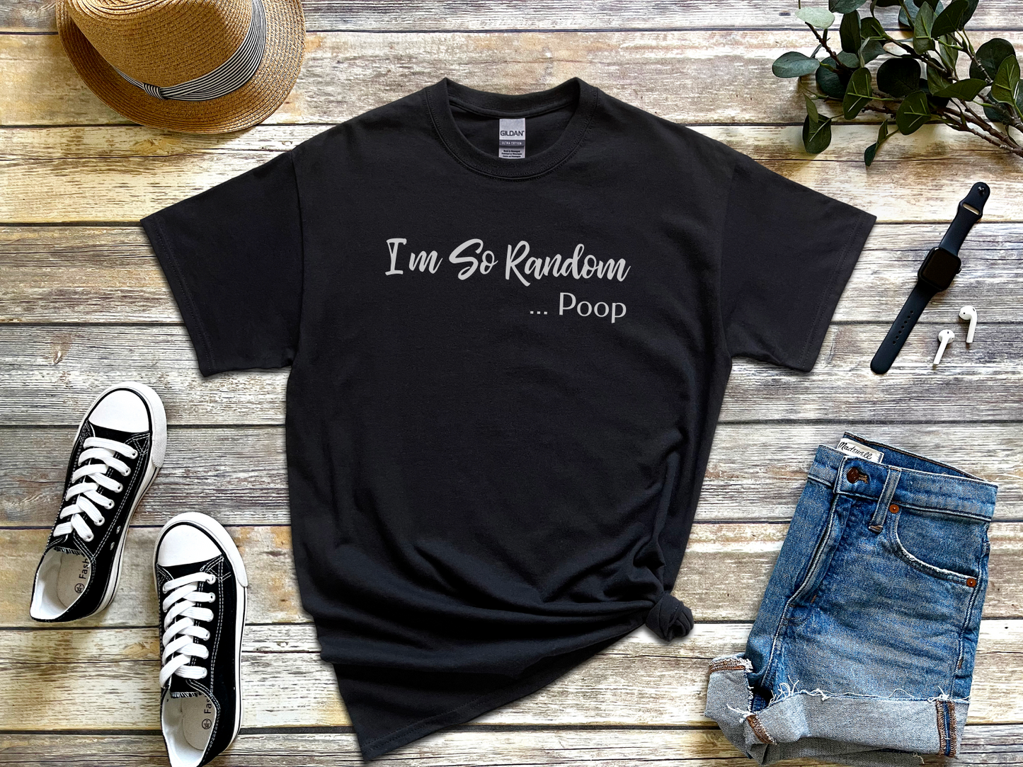 a t - shirt that says i'm so random pop