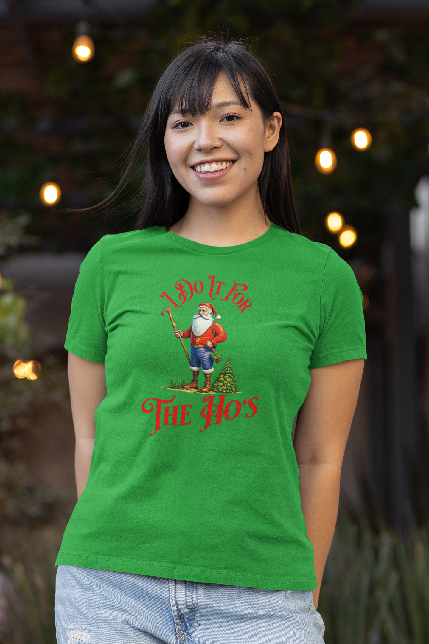 I Do It For The Hos Santa Christmas Unisex Cotton Funny T-shirt