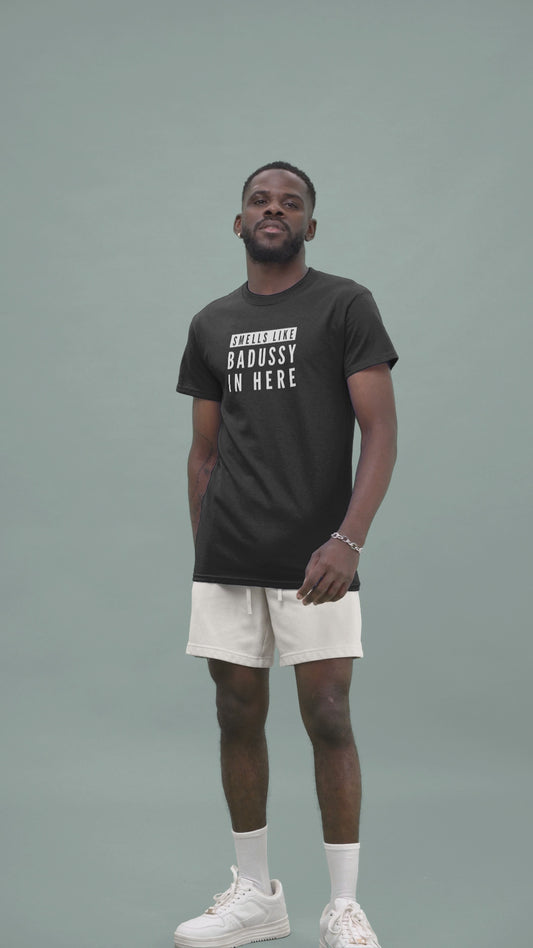 Smells Like Badussy Explicit Humor Tee – Vulgar Adult Statement Shirt
