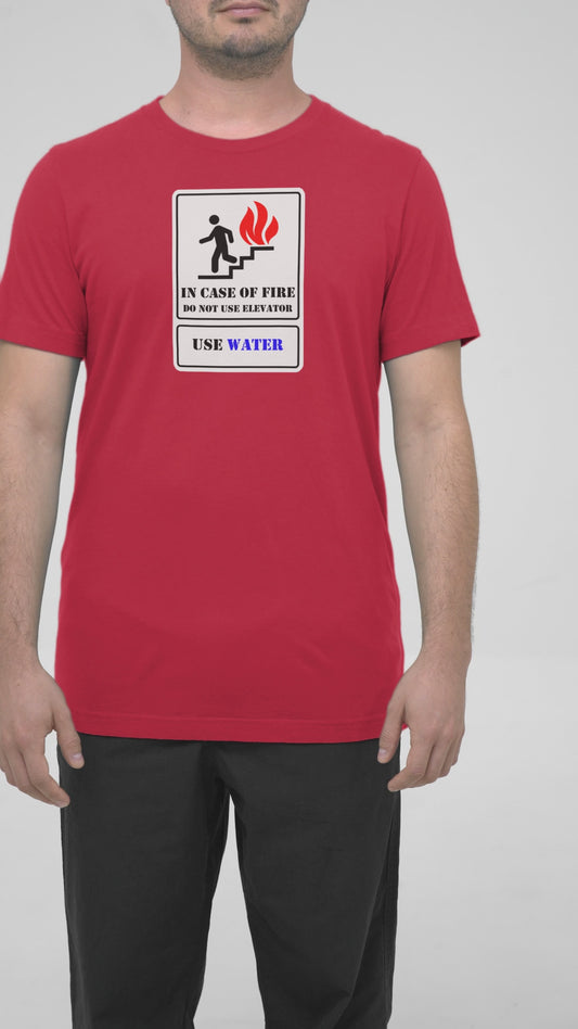 Ironic Fire Safety Elevator Shirt – Funny Firefighter Engineer Gift