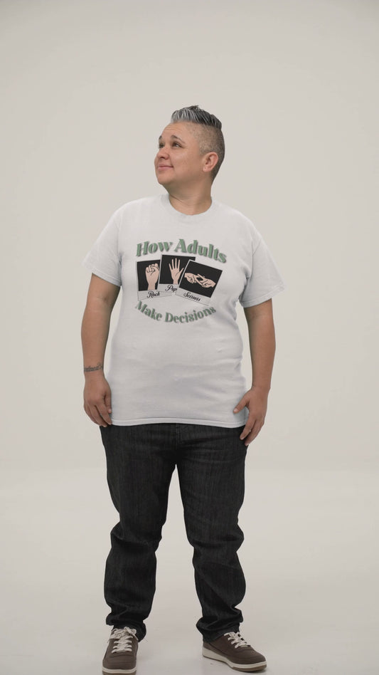 Risque Rock Paper Scissoring: Offensive Lesbian Humor Adult Tee